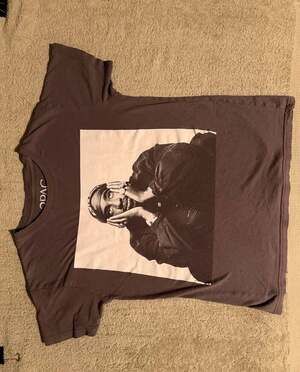2Pac T-Shirt Size XS Graphic Print Brown Cotton